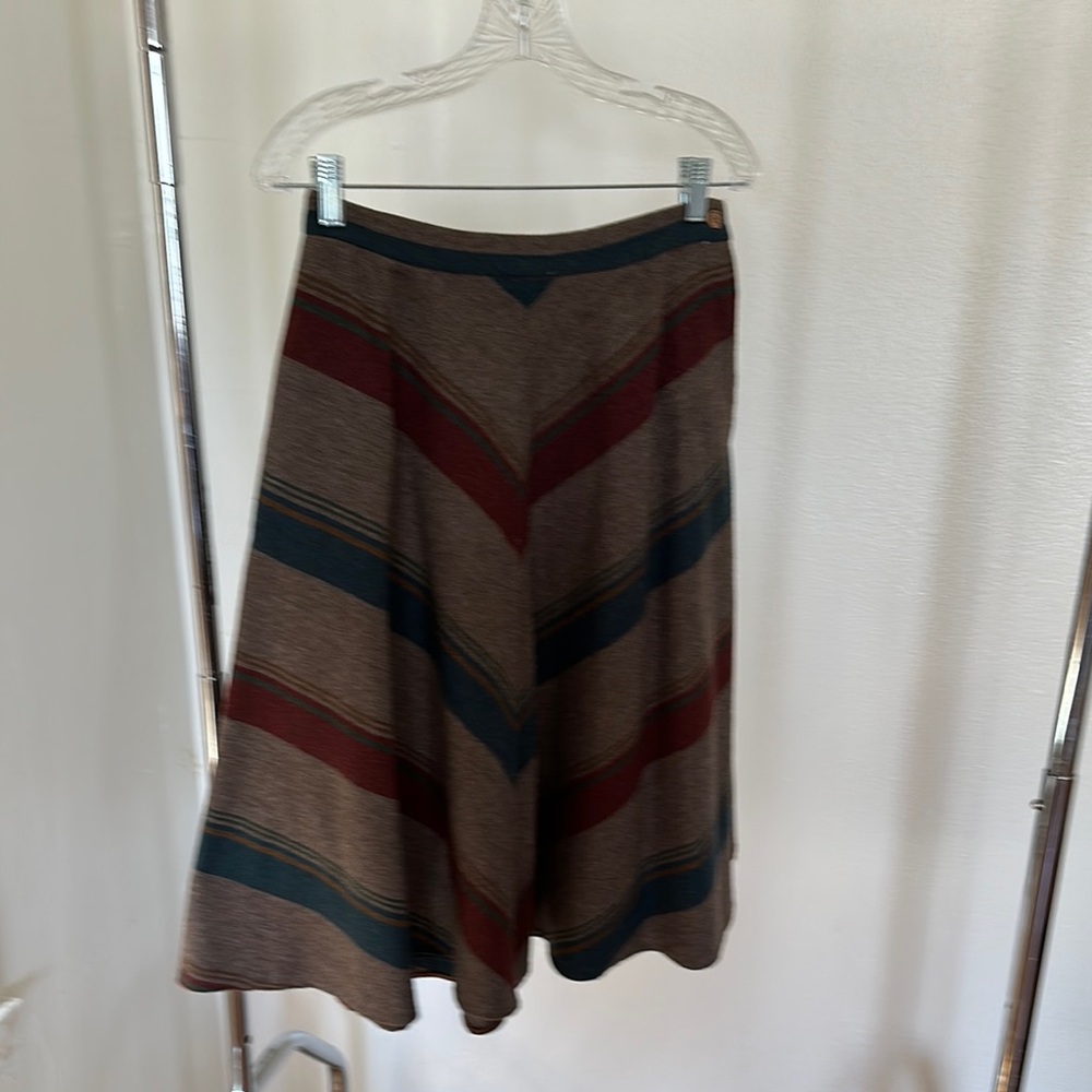 Vintage 1970’s Striped Brown and Red Women's Skirt